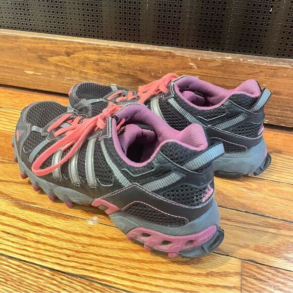 ADIDAS AdiWear Mud Release Surface Running Sneakers Black & Pink Sizs 7.5 - Picture 4 of 6